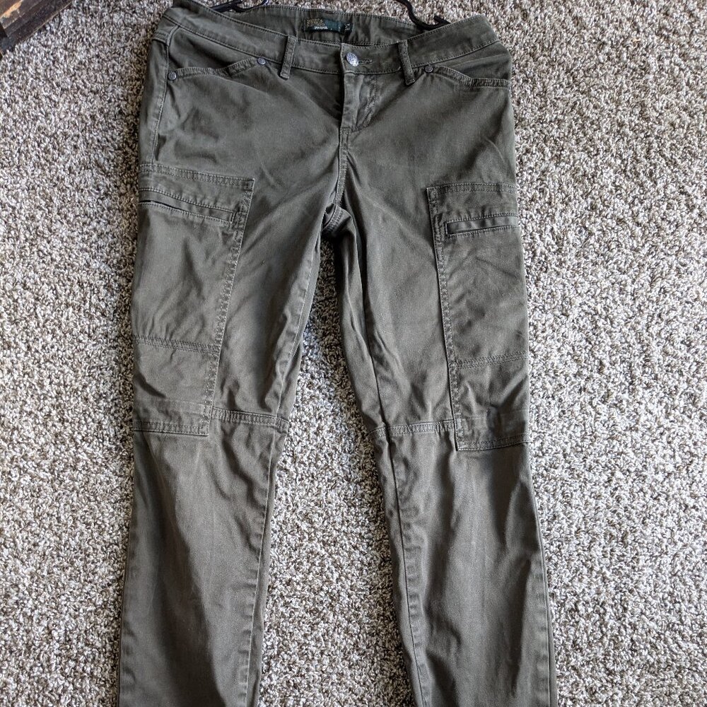Prana, green, organic cotton, cargo pants